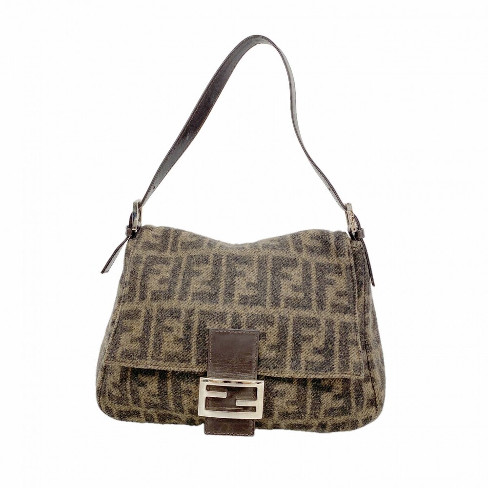 Fendi Zucca Wool Handbag Brown